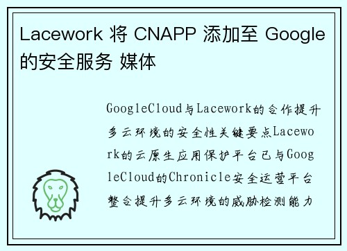Lacework 将 CNAPP 添加至 Google 的安全服务 媒体
